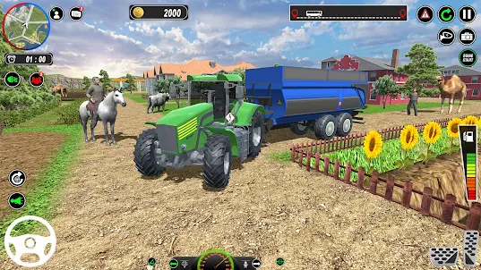 Real Tractor Game Farming Game