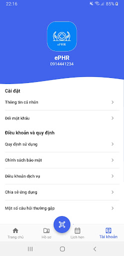 ePHR - Đặt lịch khám bệnh Screen 3