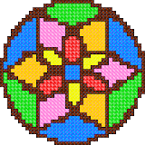 Adult Color by Number Book - Cross Stitch Mandala icon