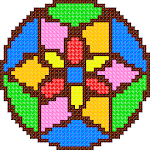 Adult Color by Number Book - Cross Stitch Mandala Apk