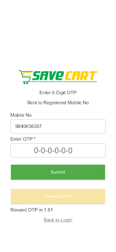 SaveCart - Shopping App Screen 2