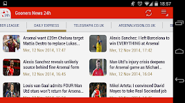 screenshot of 24h News for Arsenal