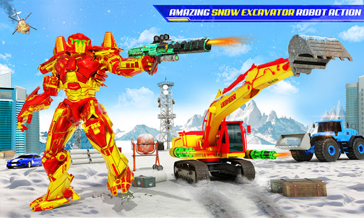 Grand Snow Excavator Robot Transforming Games 11 screenshots 1
