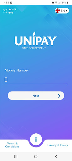 Android application UniPay screenshort