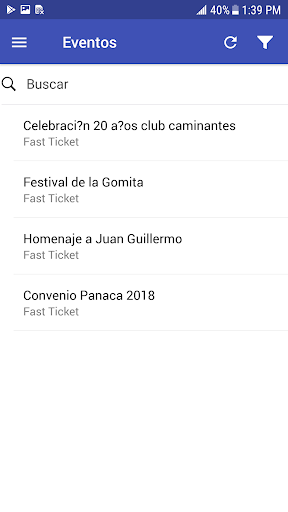 Android application Registro de Asistencia - Lista screenshort