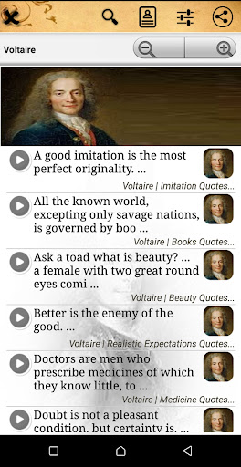 Android application Voltaire : Quotes screenshort