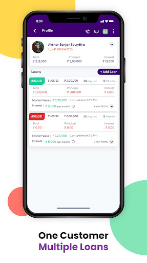 Girvi (गिरवी) Manage Gold Loan Screen 2