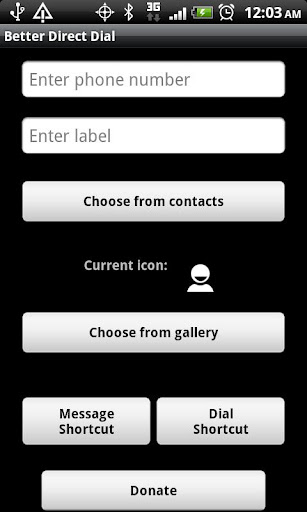 Android application Better Direct Dial screenshort