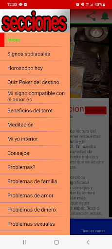 Android application Tarot de inspiración screenshort