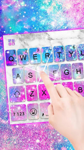 Android application Silver Glitter Galaxy Keyboard screenshort