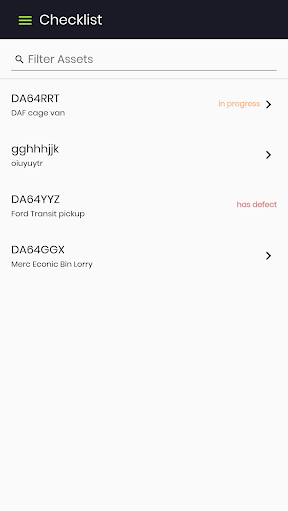 Checklist Screen 2