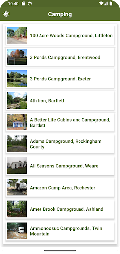 New Hampshire Campgrounds Screen 3