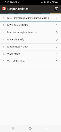 Oracle Mobile SCM for EBS Screen 3