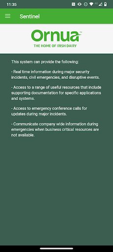 Android application Sentinel Crisis Management screenshort