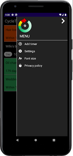 Cycle Timer Screen 3
