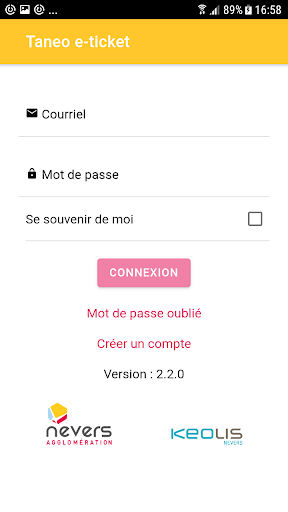 Android application Taneo e-ticket screenshort