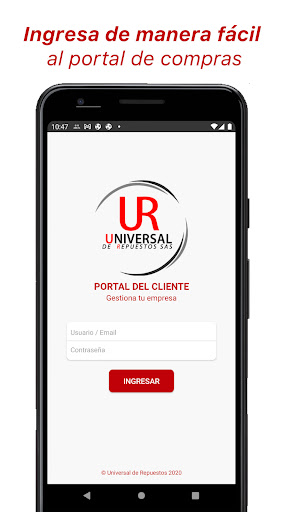 Android application Universal de Repuesto screenshort