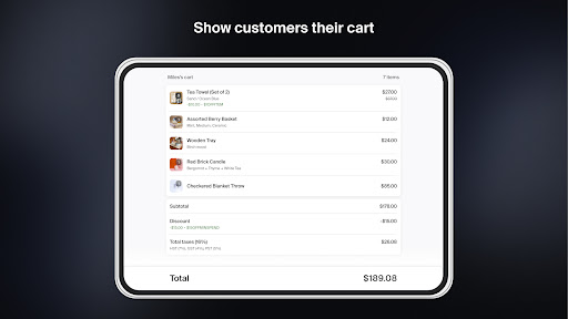 Screenshot of Customer View