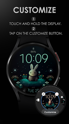 Cute Bunny digital watch face
