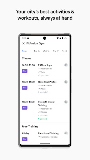 Screenshot of Urban Sports Club