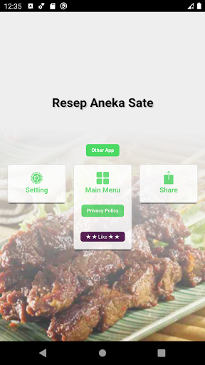 Android application Resep Membuat Sate Lezat screenshort