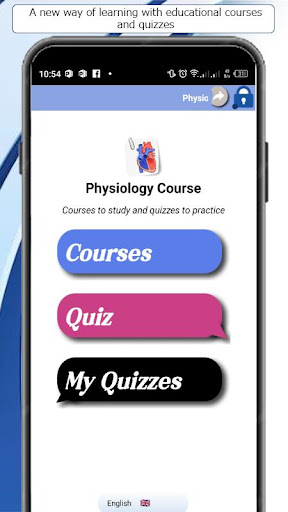 Android application Physiology course screenshort