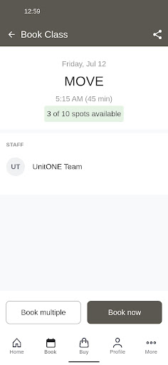 UNITONE TRAINING Screen 3
