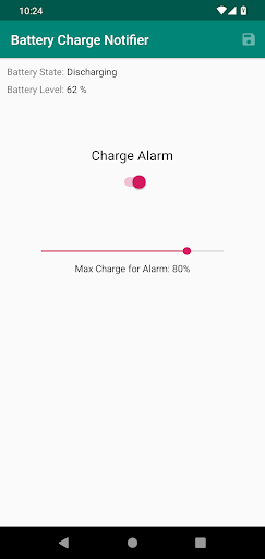 Android application Alarm for Battery Charge screenshort