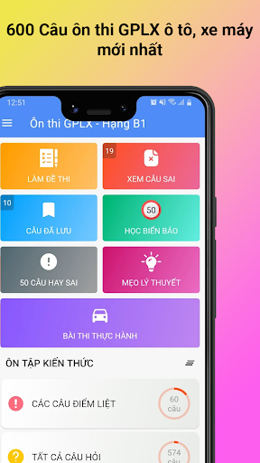 Android application Ôn Thi GPLX 600 Câu (2024) screenshort