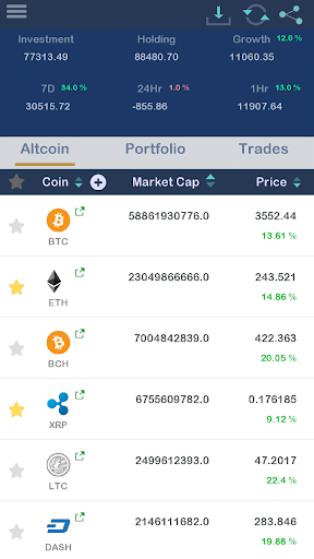 Android application Bitcoin Portfolio & Altcoin Po screenshort