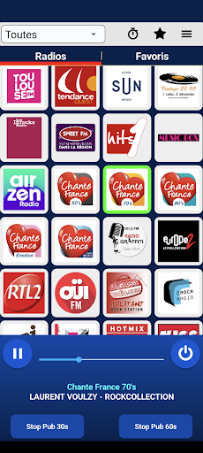 Android application Radios Françaises screenshort