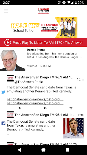 Android application The Answer San Diego screenshort
