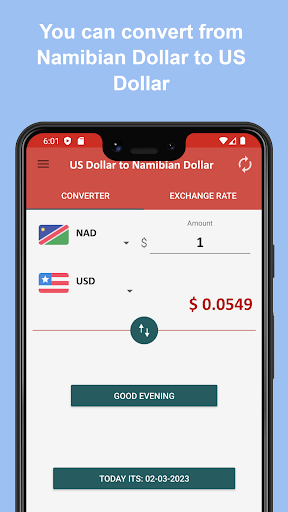US Dollar to Namibian Dollar Screen 3