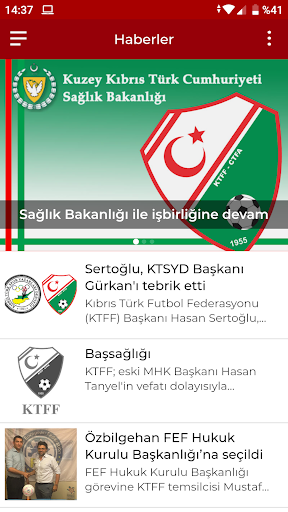 Android application KTFF - Kıbrıs Türk Futbol Fede screenshort
