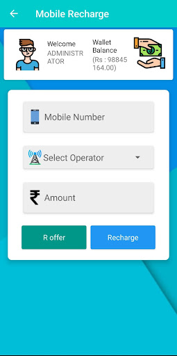 Android application HEER RECHARGE screenshort