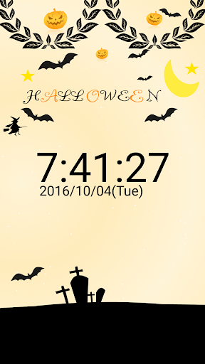 Android application ハロウィン パーティー 飾り風　イメージ 卓上時計 screenshort