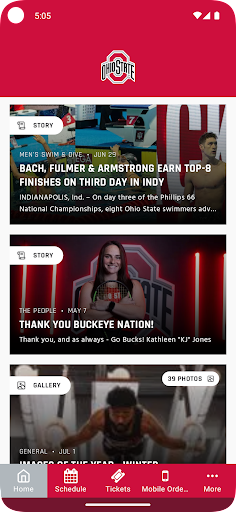 Screenshot of Ohio State Buckeyes
