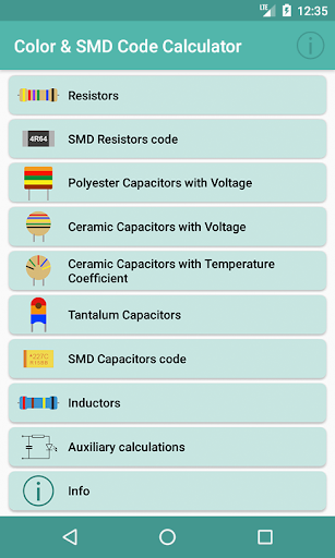 Android application Color and SMD Code Calculator screenshort