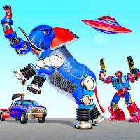 Elephant Robot Transform Robot War Tow Truck Games