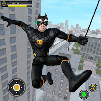 Flying Police Rope Hero Robot Crime City War