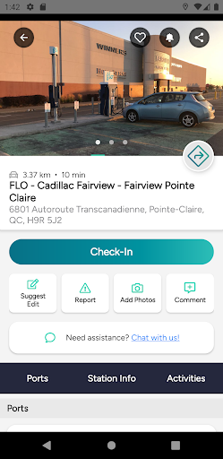Screenshot of Chargehub EV & Tesla Charging