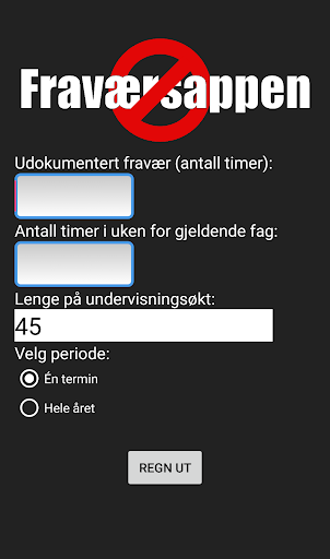 Android application Fraværsappen screenshort