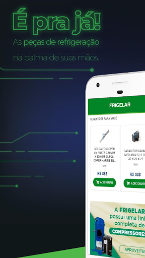 Android application Frigelar screenshort