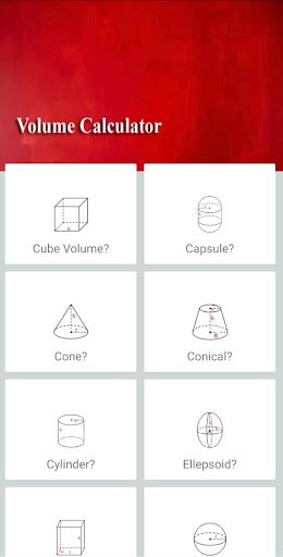 Android application Volume Calculator screenshort