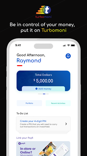 Android application Turbomoni - Plan, Pay & Save screenshort