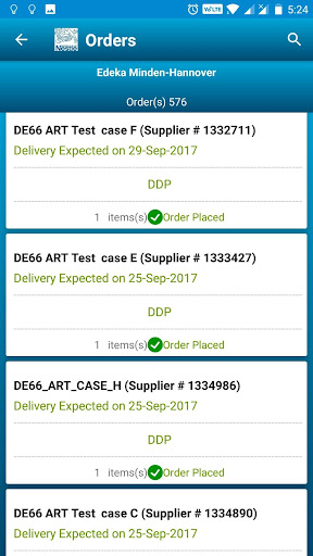 OT Order Application Beta Screen 3