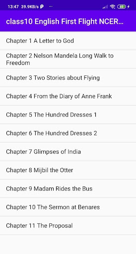 Android application Class 10 English First Flight screenshort