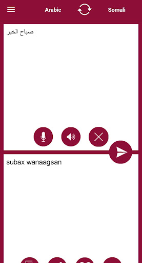 Arabic - Somali Translator Screen 3