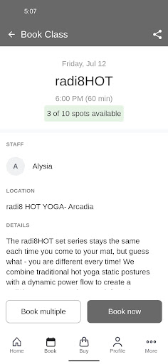 Radi8 Hot Yoga Screen 3
