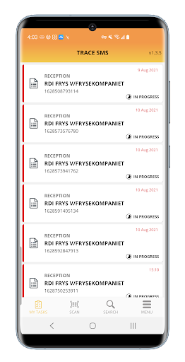 Android application RDI PallReg screenshort